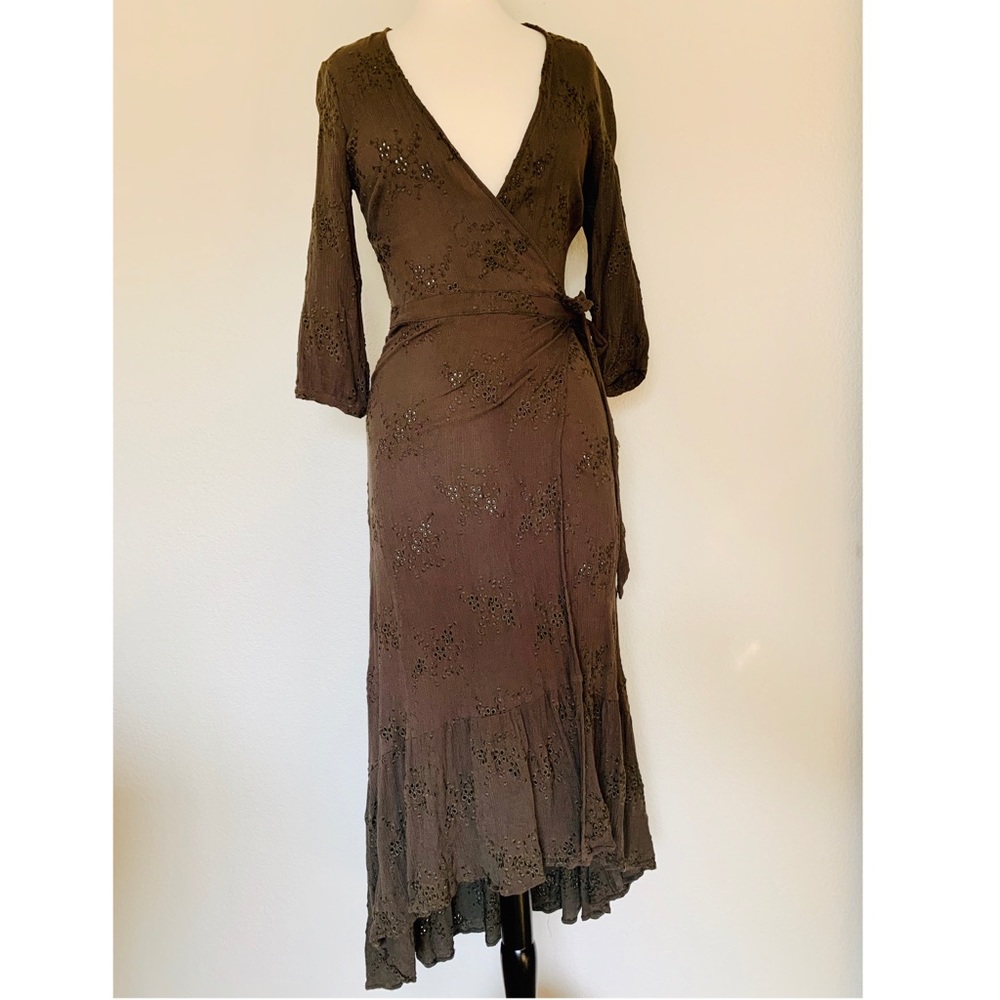 NWOT Eyelet Lace Wrap Dress